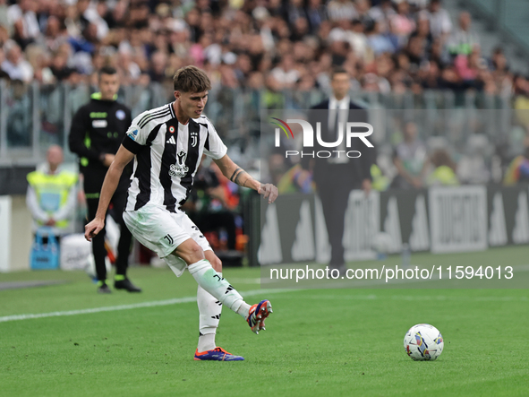 Nicolo Savona during the Serie A 2024-2025 match between Juventus and Napoli in Turin, Italy, on September 21, 2024 