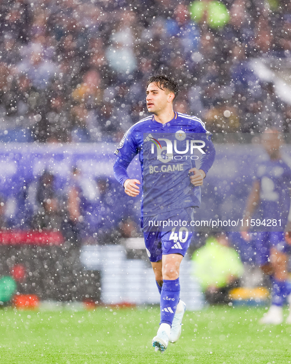 Facundo Buonanotte of Leicester City during the Premier League match between Leicester City and Everton at the King Power Stadium in Leicest...