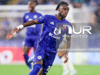 #10, Stephy Mavididi of Leicester City is in action during the Premier League match between Leicester City and Everton at the King Power Sta...