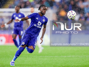 #10, Stephy Mavididi of Leicester City is in action during the Premier League match between Leicester City and Everton at the King Power Sta...