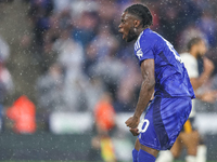 #10, Stephy Mavididi of Leicester City celebrates his goal to make it 1-1 during the Premier League match between Leicester City and Everton...