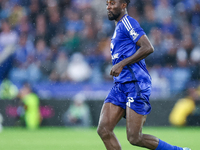 Wilfred Ndidi of Leicester City handles the ball during the Premier League match between Leicester City and Everton at the King Power Stadiu...