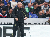 Everton manager, Sean Dyche, during the Premier League match between Leicester City and Everton at the King Power Stadium in Leicester, Engl...