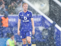 Victor Kristiansen of Leicester City during the Premier League match between Leicester City and Everton at the King Power Stadium in Leicest...