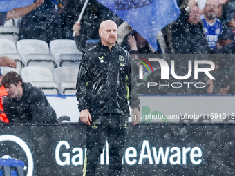 Everton manager, Sean Dyche, during the Premier League match between Leicester City and Everton at the King Power Stadium in Leicester, Engl...