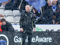 Everton manager, Sean Dyche, during the Premier League match between Leicester City and Everton at the King Power Stadium in Leicester, Engl...