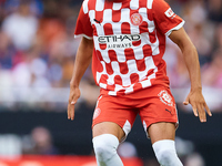 Arnaut Danjuma of Girona FC is in action during the LaLiga EA Sports match between Valencia CF and Girona FC at Mestalla stadium in Valencia...