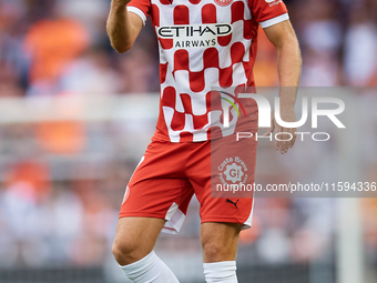 Daley Blind of Girona FC reacts during the LaLiga EA Sports match between Valencia CF and Girona FC at Mestalla stadium in Valencia, Spain,...