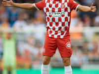 Abel Ruiz of Girona FC reacts during the LaLiga EA Sports match between Valencia CF and Girona FC at Mestalla stadium in Valencia, Spain, on...