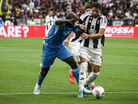 Napoli forward Romelu Lukaku (11) fights for the ball against Juventus midfielder Manuel Locatelli (5) during the Serie A football match num...