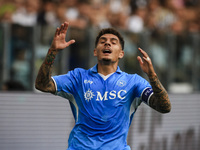 Napoli defender Giovanni Di Lorenzo (22) shows dejection during the Serie A football match number 5 between Juventus and Napoli in Turin, Pi...