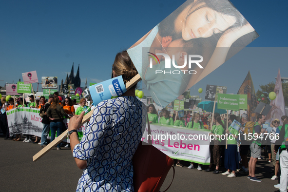 Thousands of people take part in an annual pro-life demonstration organized by pro-life organizations to make a statement against abortion i...