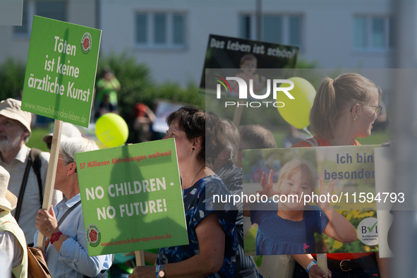 Thousands of people take part in an annual pro-life demonstration organized by pro-life organizations to make a statement against abortion i...