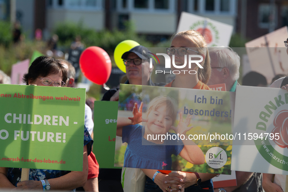 Thousands of people take part in an annual pro-life demonstration organized by pro-life organizations to make a statement against abortion i...