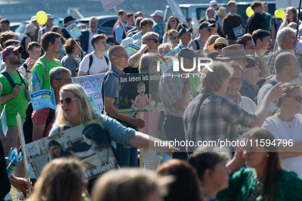 Thousands of people take part in an annual pro-life demonstration organized by pro-life organizations to make a statement against abortion i...