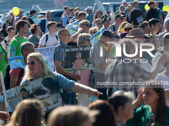 Thousands of people take part in an annual pro-life demonstration organized by pro-life organizations to make a statement against abortion i...