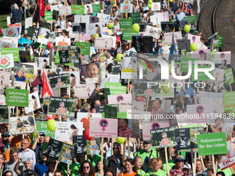 Thousands of people take part in an annual pro-life demonstration organized by pro-life organizations to make a statement against abortion i...