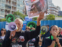 A demonstration for the abolition of bullfighting takes place in Madrid, Spain, on September 21, 2024. (