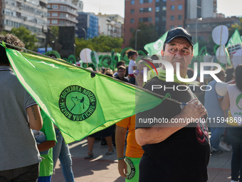 A demonstration for the abolition of bullfighting takes place in Madrid, Spain, on September 21, 2024. (