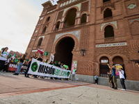 A demonstration for the abolition of bullfighting takes place in Madrid, Spain, on September 21, 2024. (