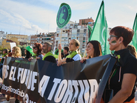 A demonstration for the abolition of bullfighting takes place in Madrid, Spain, on September 21, 2024. (