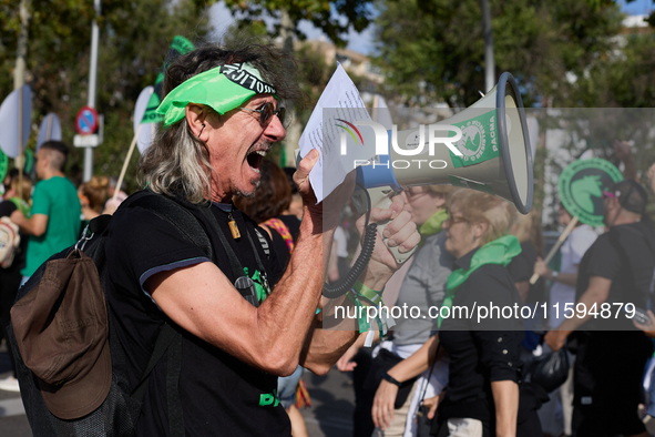 A demonstration for the abolition of bullfighting takes place in Madrid, Spain, on September 21, 2024. 