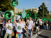 A demonstration for the abolition of bullfighting takes place in Madrid, Spain, on September 21, 2024. (