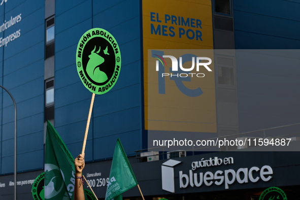 A demonstration for the abolition of bullfighting takes place in Madrid, Spain, on September 21, 2024. 