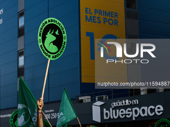 A demonstration for the abolition of bullfighting takes place in Madrid, Spain, on September 21, 2024. (