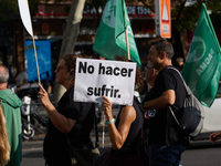 A demonstration for the abolition of bullfighting takes place in Madrid, Spain, on September 21, 2024. (