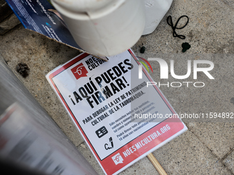 A demonstration for the abolition of bullfighting takes place in Madrid, Spain, on September 21, 2024. (