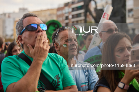 A demonstration for the abolition of bullfighting takes place in Madrid, Spain, on September 21, 2024. 