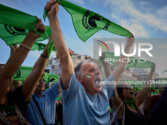 A demonstration for the abolition of bullfighting takes place in Madrid, Spain, on September 21, 2024. (