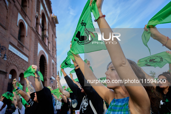 A demonstration for the abolition of bullfighting takes place in Madrid, Spain, on September 21, 2024. 