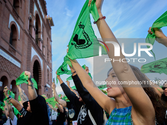 A demonstration for the abolition of bullfighting takes place in Madrid, Spain, on September 21, 2024. (