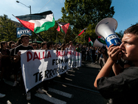 People attend a pro-Palestinian rally in Rome, Italy, on September 21, 2024. (