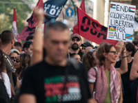 People attend a pro-Palestinian rally in Rome, Italy, on September 21, 2024. (