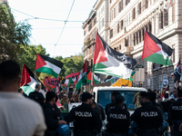 People attend a pro-Palestinian rally in Rome, Italy, on September 21, 2024. (