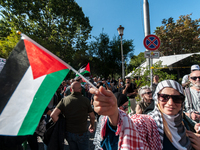 People attend a pro-Palestinian rally in Rome, Italy, on September 21, 2024. (