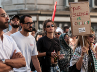 People attend a pro-Palestinian rally in Rome, Italy, on September 21, 2024. (