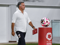 Christophe Galtier, head coach of Al Duhail FC, looks on before the Ooredoo Qatar Stars League 24/25 match between Al-Sadd SC and Al Duhail...