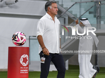 Christophe Galtier, head coach of Al Duhail FC, looks on before the Ooredoo Qatar Stars League 24/25 match between Al-Sadd SC and Al Duhail...