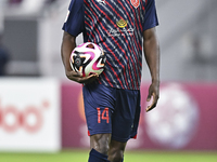 Michael Olunga of Al Duhail SC plays in the Ooredoo Qatar Stars League 24/25 match between Al-Sadd SC and Al Duhail SC at Khalifa Internatio...