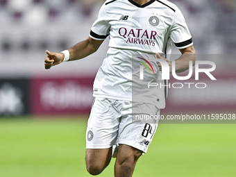 Akram Hassan Afif of Al Sadd SC plays in the Ooredoo Qatar Stars League 24/25 match between Al Sadd SC and Al Duhail SC at Khalifa Internati...