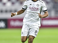 Akram Hassan Afif of Al Sadd SC plays in the Ooredoo Qatar Stars League 24/25 match between Al Sadd SC and Al Duhail SC at Khalifa Internati...