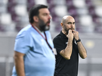 Felix Sanchez Bas, Head Coach of Al Sadd FC, reacts during the Ooredoo Qatar Stars League 24/25 match between Al-Sadd SC and Al Duhail SC at...