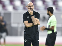 Felix Sanchez Bas, Head Coach of Al Sadd FC, reacts during the Ooredoo Qatar Stars League 24/25 match between Al-Sadd SC and Al Duhail SC at...