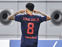 Edmilson Junior Paulo of Al Duhail SC celebrates after scoring a goal during the Ooredoo Qatar Stars League 24/25 match between Al-Sadd SC a...