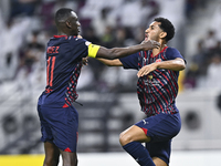 Homam El Amin of Al Duhail SC celebrates after scoring a goal during the Ooredoo Qatar Stars League 24/25 match between Al-Sadd SC and Al Du...