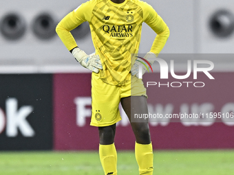 Meshaal Aissa Barsham of Al-Sadd SC plays in the Ooredoo Qatar Stars League 24/25 match between Al-Sadd SC and Al Duhail SC at Khalifa Inter...